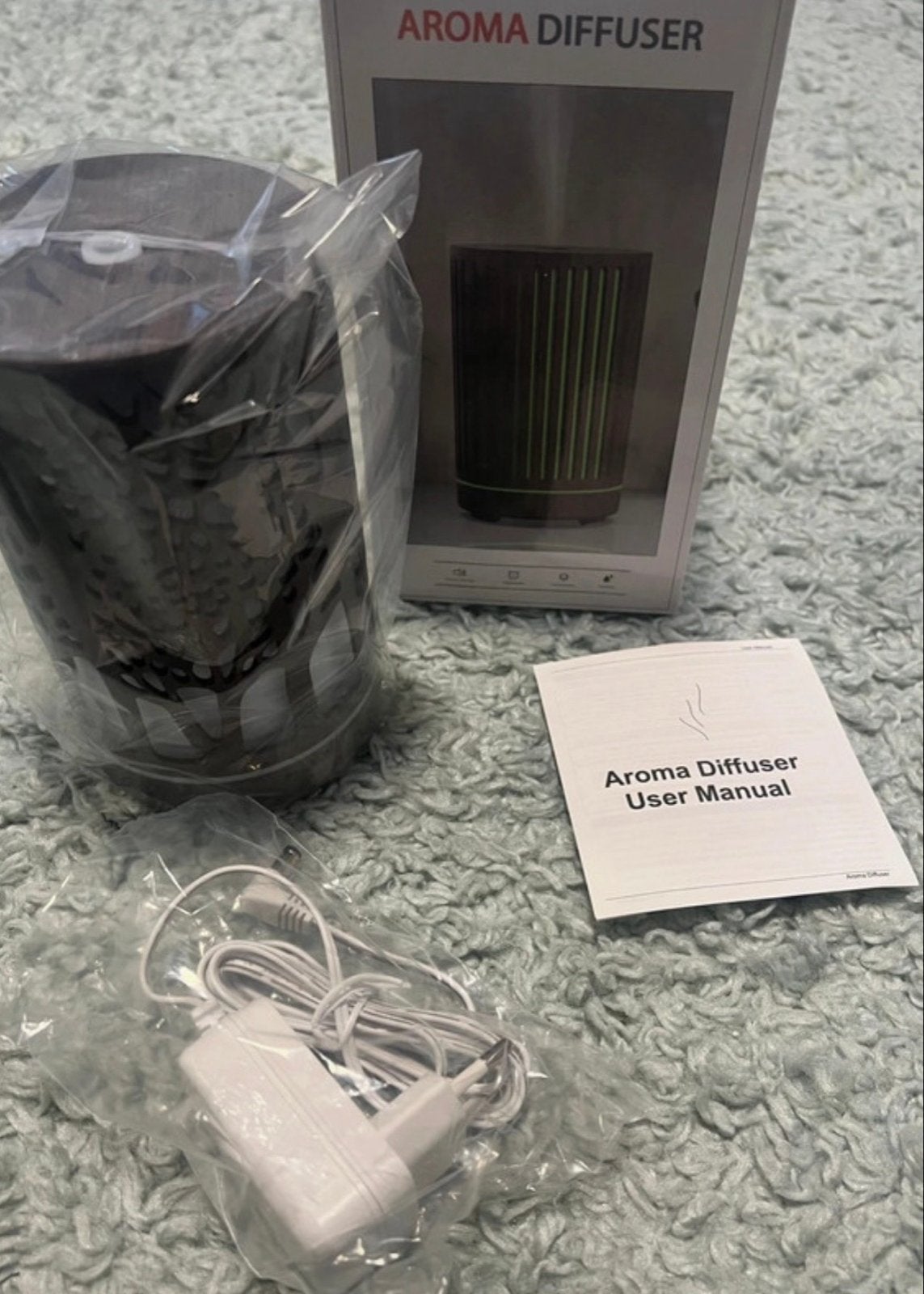 NIEUW, donkerbruine Aroma Diffuser met LED Verlichting (7kl), Nieuw, Kunststof, Ophalen of Verzenden, Modern