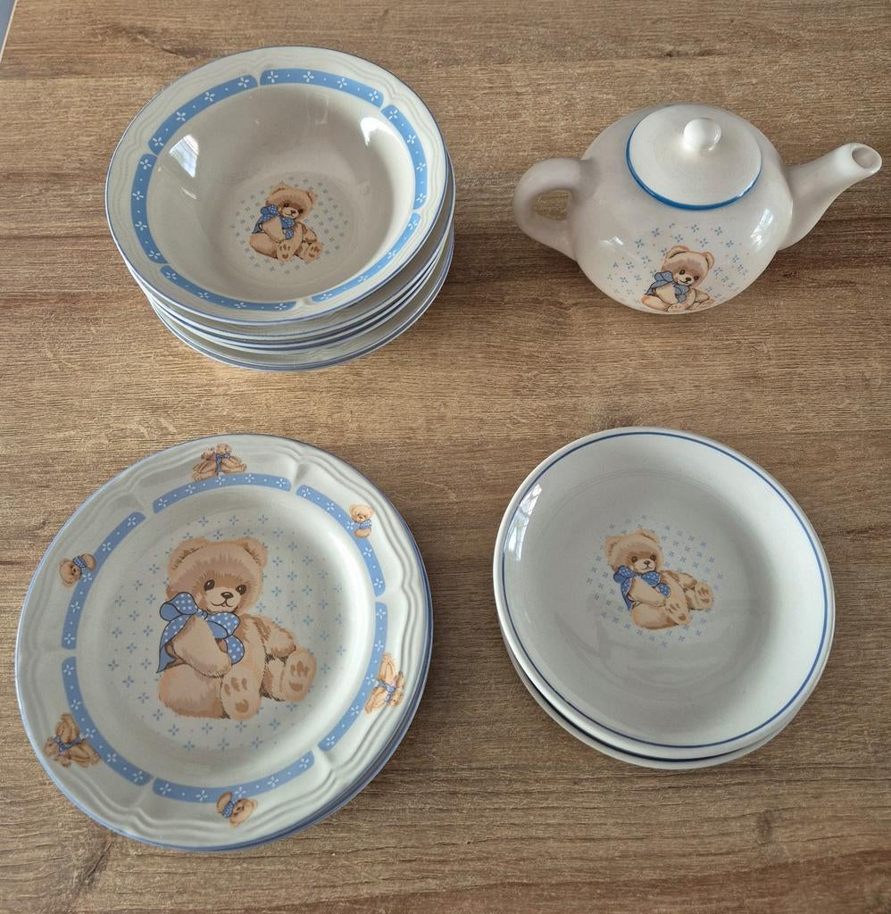 Nostalgisch Beer Servies - met Theepot, Gebruikt, Keramiek, Ophalen of Verzenden, Overige stijlen