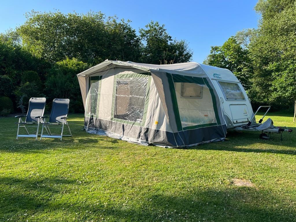 Voortent met frame en extra luifel, omloopmaat 825-850cm, Caravans en Kamperen, Voortenten en Luifels, Ophalen of Verzenden