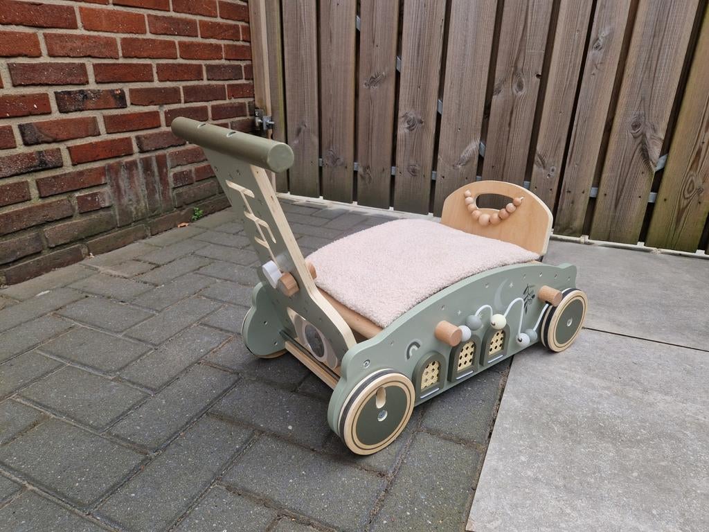 Label Label 3-in-1 Houten loopwagen, schommel & loopfiets, Ophalen, Zo goed als nieuw, Overige typen, Met wieltjes