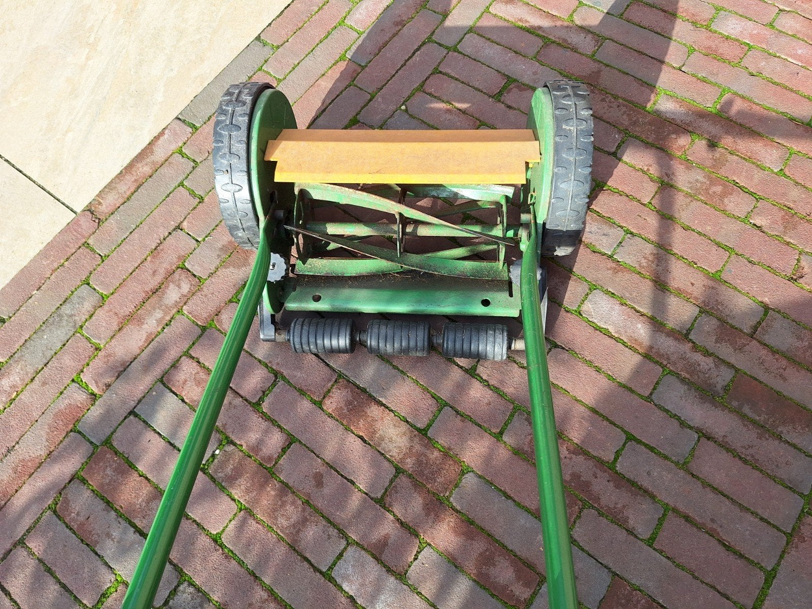 Hendrik Jan Handgrasmaaier met opvangbak, Gebruikt, Handgrasmaaier, Ophalen of Verzenden, Opvangbak