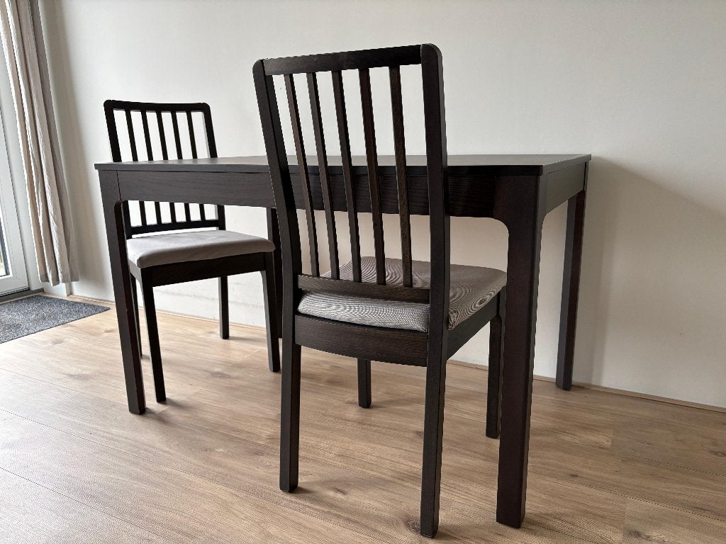 tafel met 2 stoelen, Huis en Inrichting, Tafels | Eettafels, Ophalen, Gebruikt, 100 tot 150 cm, 50 tot 100 cm