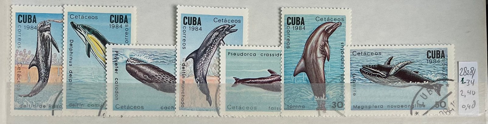 Kaveltje postzegels Cuba; walvissen, Ophalen of Verzenden, Gestempeld, Midden-Amerika