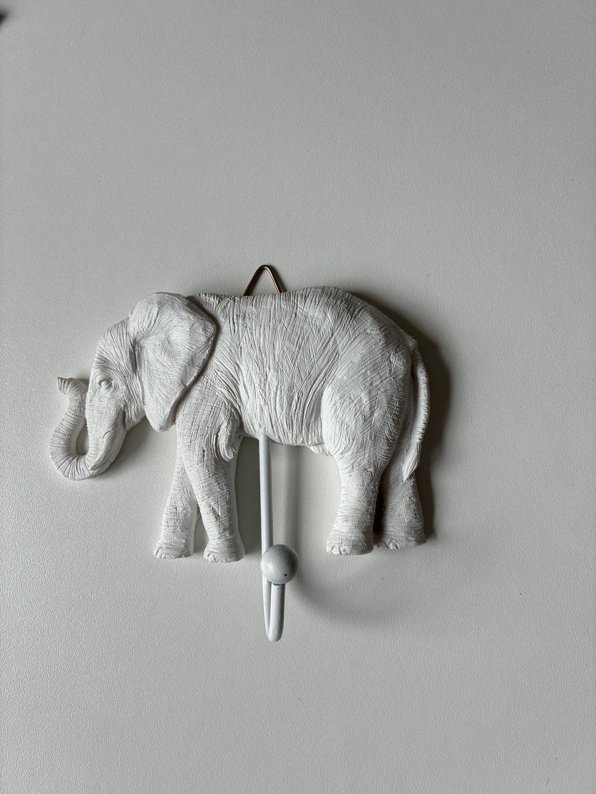 Witte olifant wandhaak - Decoratieve kapstokhaak, Overige materialen, Overige stijlen, Ophalen of Verzenden, Zo goed als nieuw