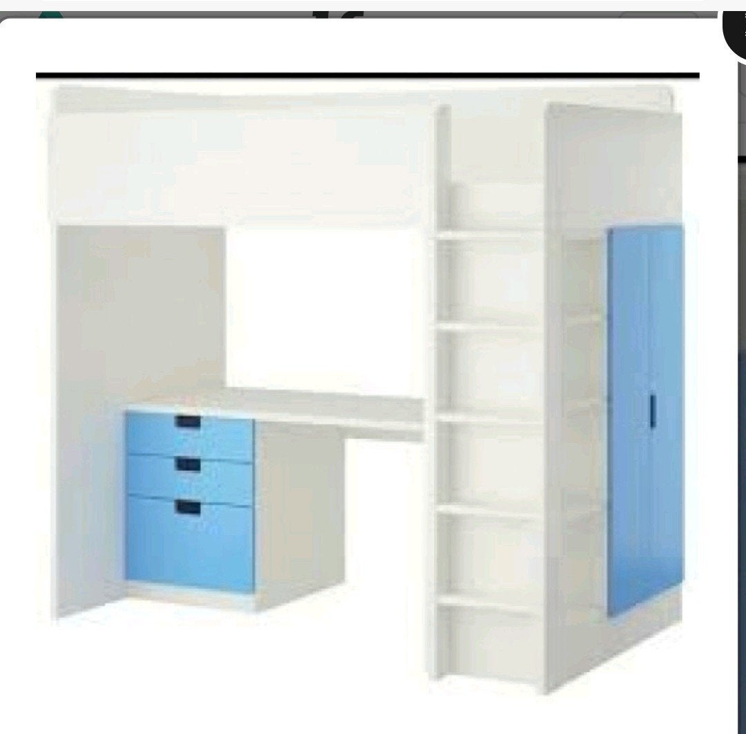 Ikea Stuva stapelbed zwart met wit, Kinderen en Baby's, Kinderkamer | Stapelbedden en Hoogslapers, Ophalen, Gebruikt, Stapelbed