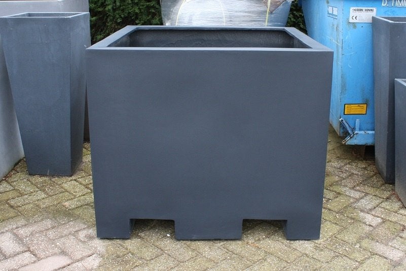 2 x grote bloembak bloempot Cube XXL antraciet Polystone, Tuin en Terras, Ophalen, Overige materialen, 100 cm of meer, Rond