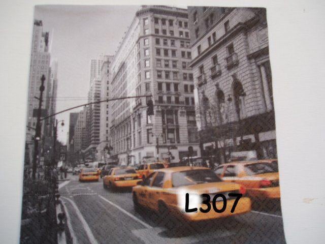 OPRUIMING servetten decoupage * taxi New York L307 – 20x, Verzenden, Nieuw