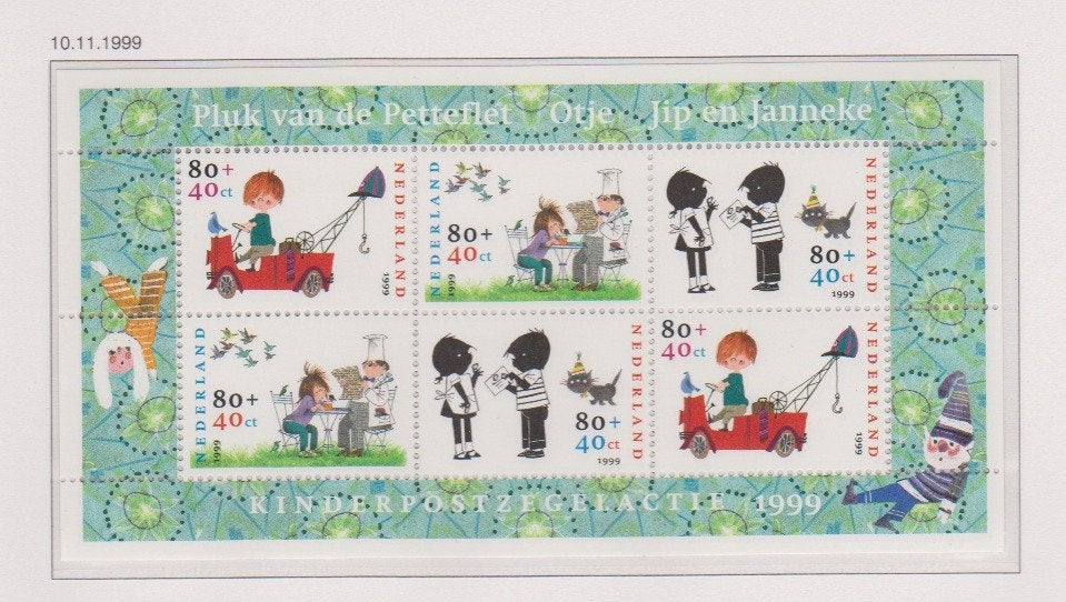 NVPH 1855 PF Kinderzegels 1999 Blokken 1965/2000 voor 10% CW, Ophalen of Verzenden, Na 1940, Postfris