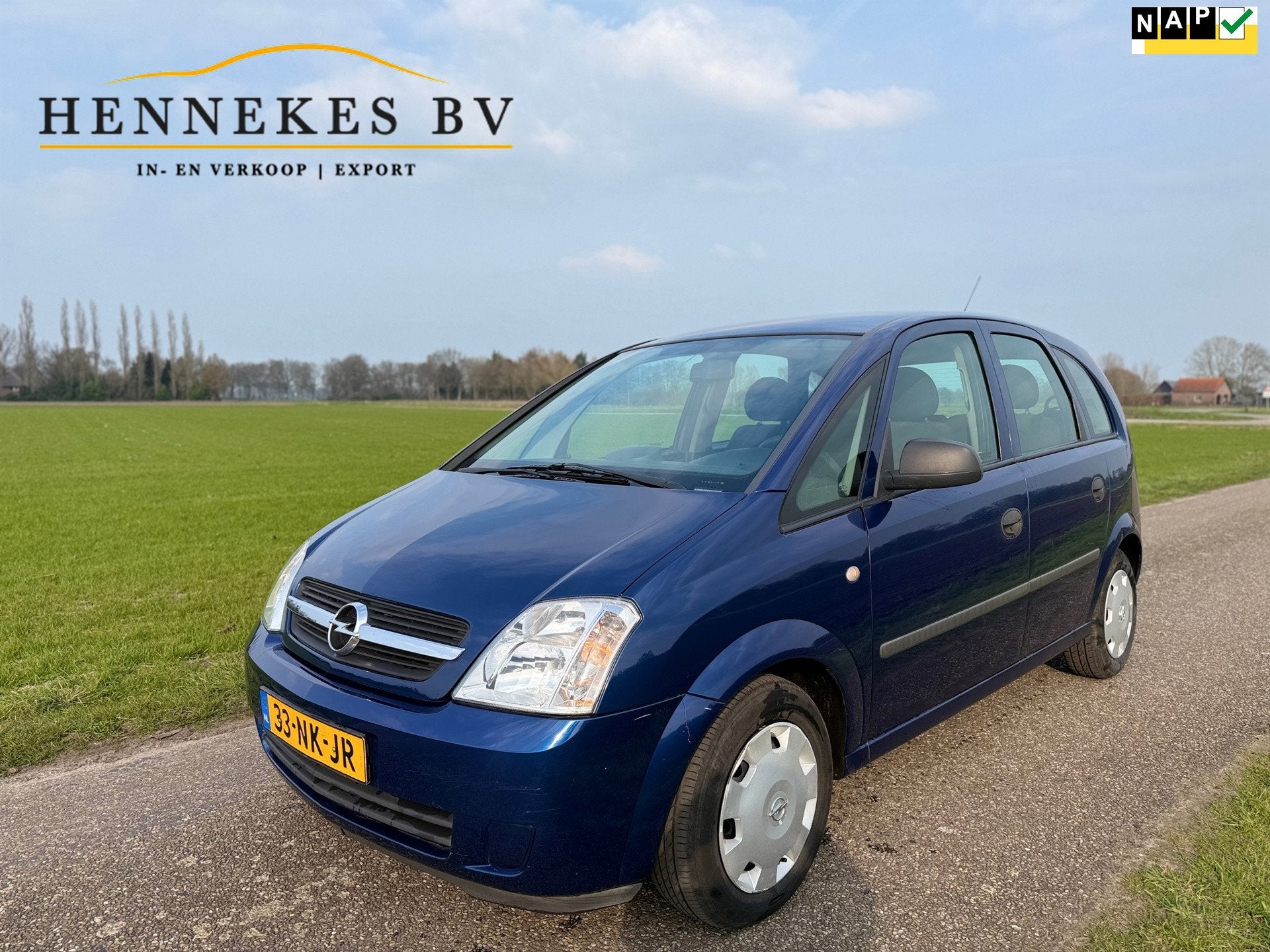 Opel Meriva 1.6 Essentia Nieuwe APK, Auto's, Stof, Gebruikt, Zwart, 4 cilinders