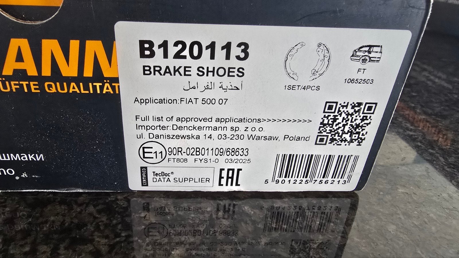 Denckermann Remtrommel en Remschoenen voor Fiat 500/07, Ophalen of Verzenden, Nieuw, Fiat
