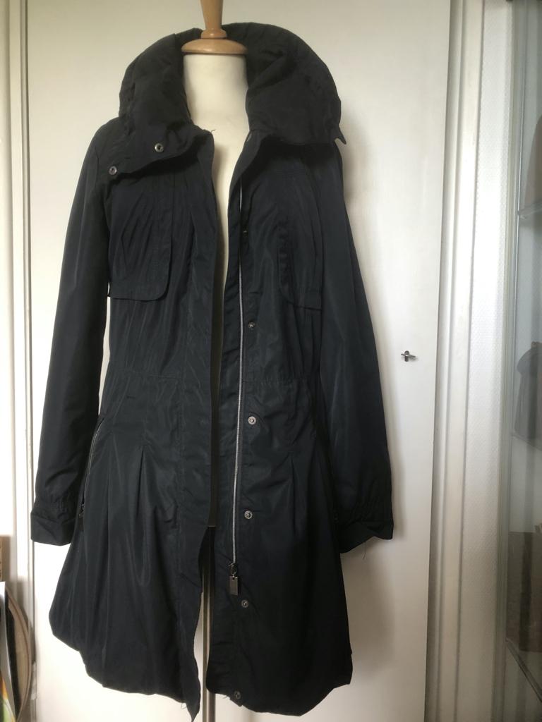 RESET zwarte gewatteerde jas met grote kraag maat 40, Kleding | Dames, Jassen | Winter, Maat 38/40 (M), Zwart, Ophalen of Verzenden