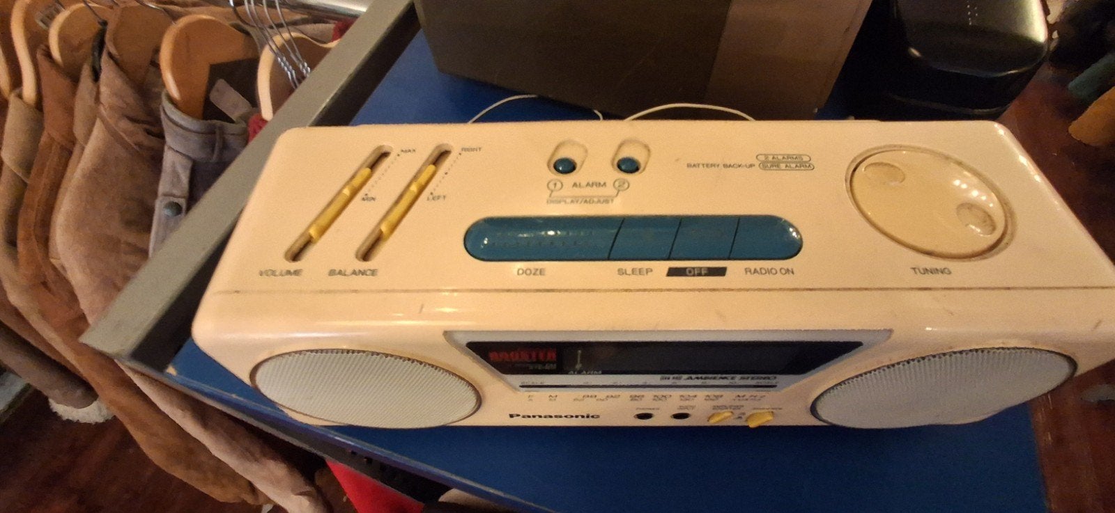 Vintage Panasonic Radio met AM/FM en alarmfunctie, Gebruikt, Onbekend, Ophalen of Verzenden, Onbekend