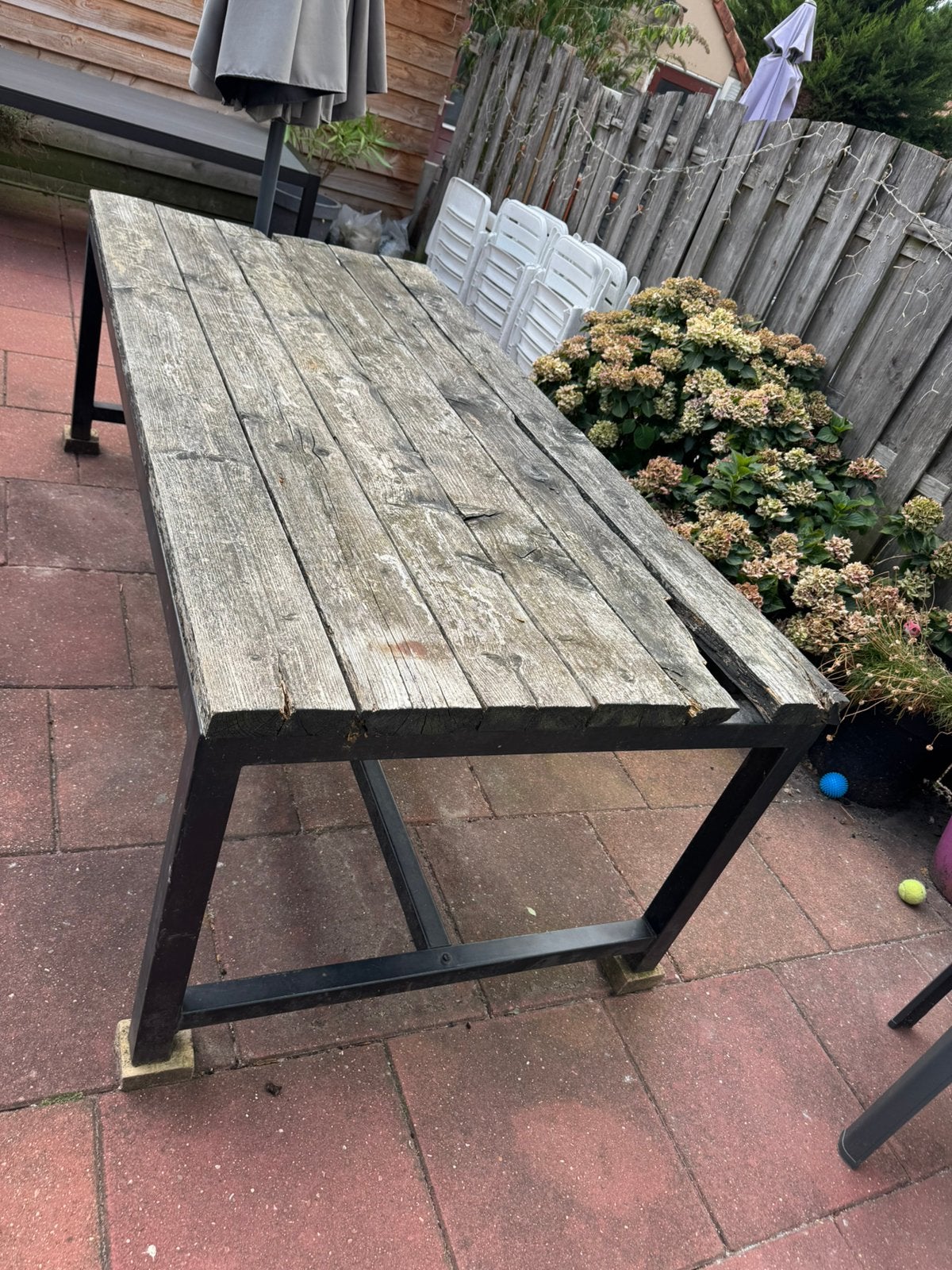 Grote tuintafel, Ophalen, Zo goed als nieuw, Rechthoekig, Hout