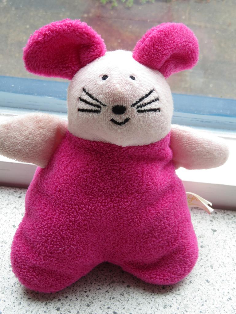 Mormel Muis roze badstof merk Difrax meet ca 18 cm, Kinderen en Baby's, Speelgoed | Knuffels en Pluche, Muis, Wasbaar, Ophalen of Verzenden
