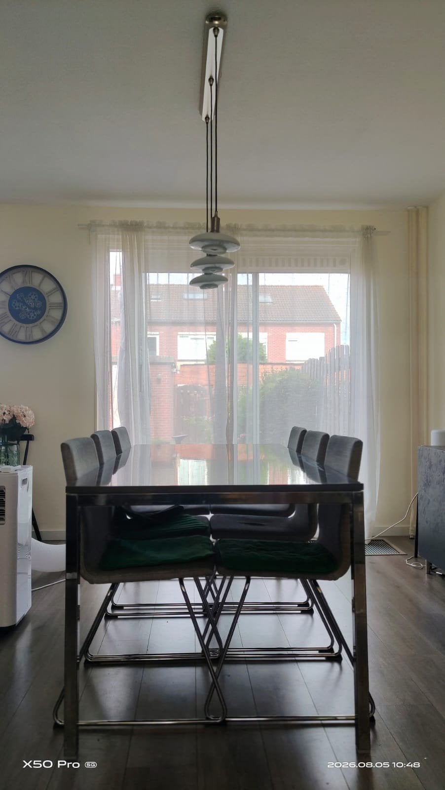 dining table with 6 chairs, Ophalen, Gebruikt, Modern, Vier personen