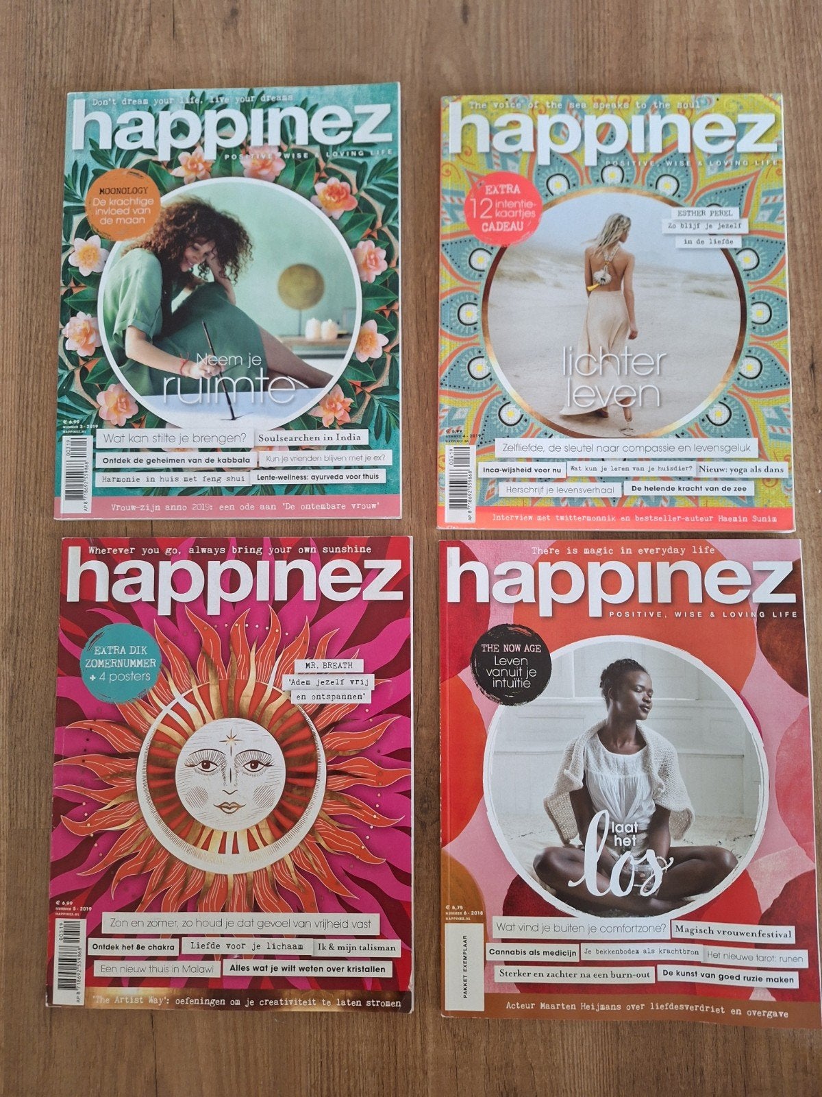 Vier Happinez tijdschriften 2018 en 2019, Ophalen of Verzenden, Gelezen, Lichaam en Geest