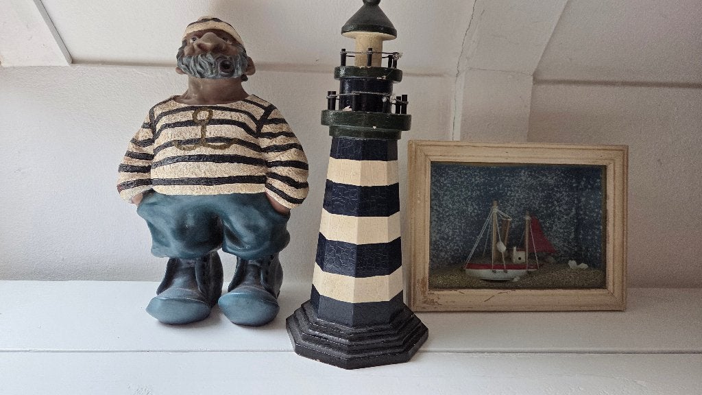 Nautische items, kapitein, kist bootje en vuurtoren, Watersport en Boten, Ophalen of Verzenden, Gebruikt, Overige typen