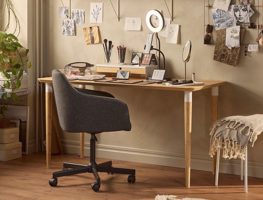 IKEA - ANFALLARE - BAMBOO DESK, Ophalen, Zo goed als nieuw