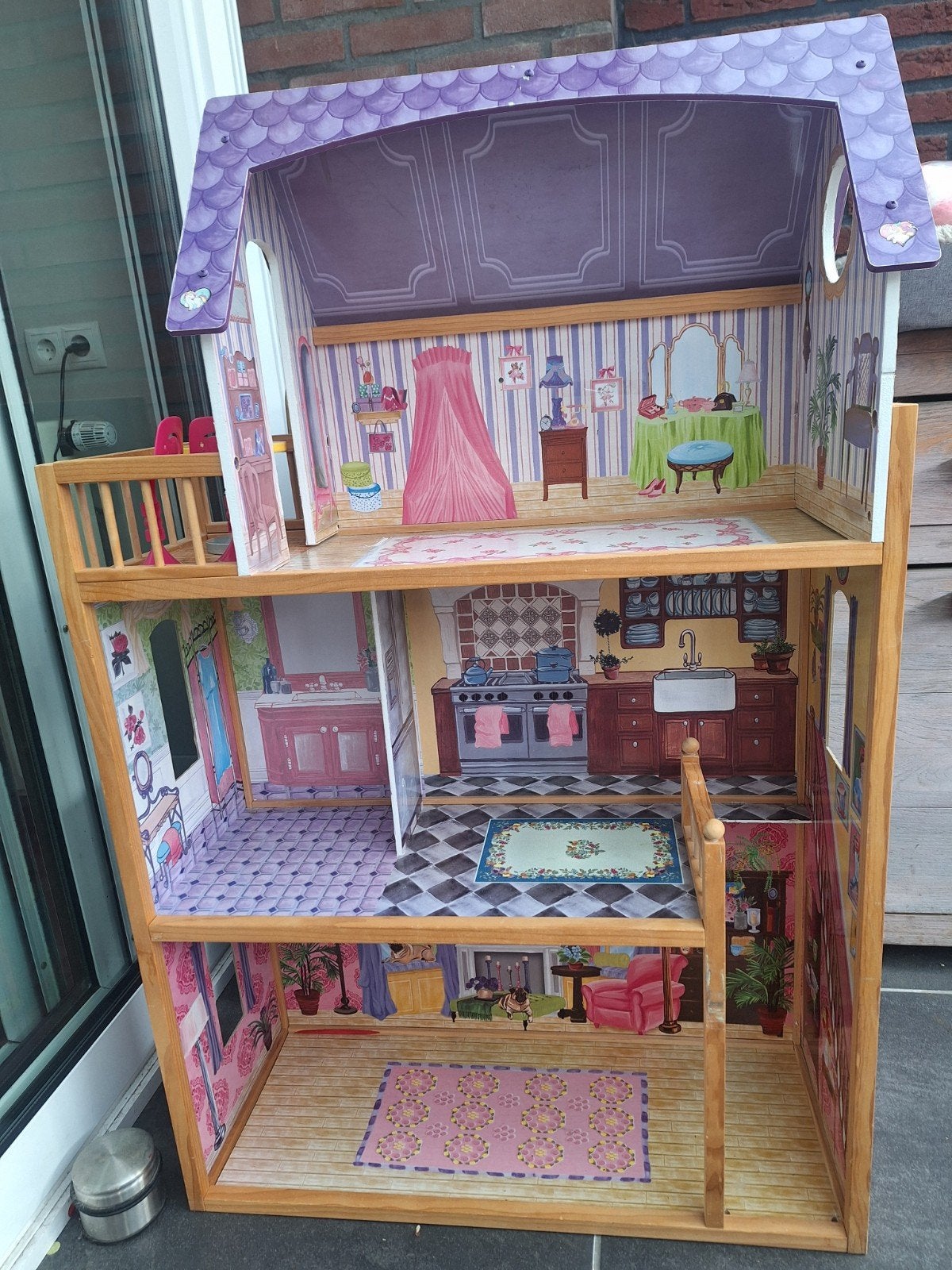 GRATIS Groot houten poppenhuis met 3 verdiepingen, Ophalen, Overige typen