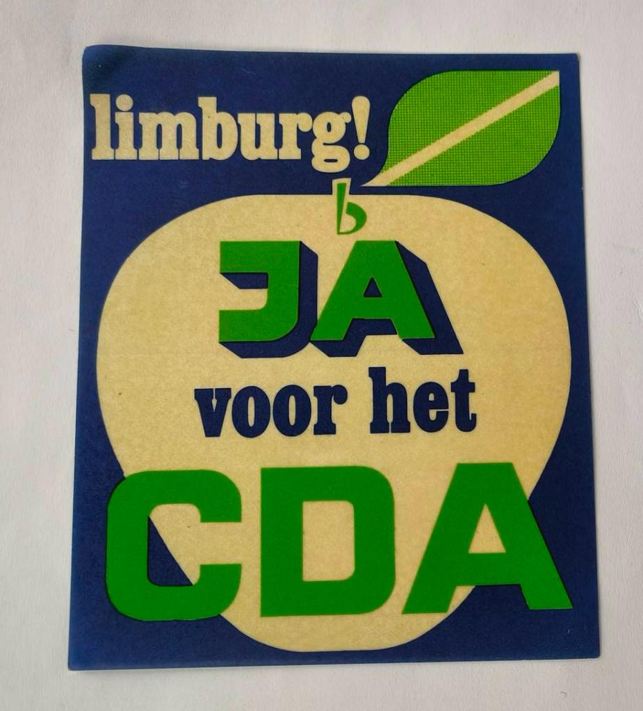 Sticker Limburg ja voor het CDA, Ophalen of Verzenden, Zo goed als nieuw, Bedrijf of Vereniging