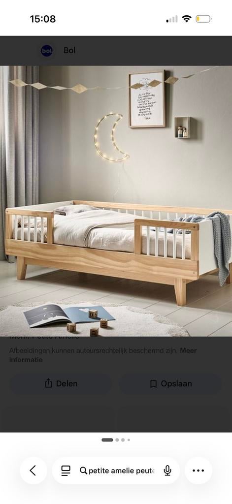 Petite amelie peuterbed, Lattenbodem, Gebruikt, 70 tot 85 cm, 140 tot 160 cm