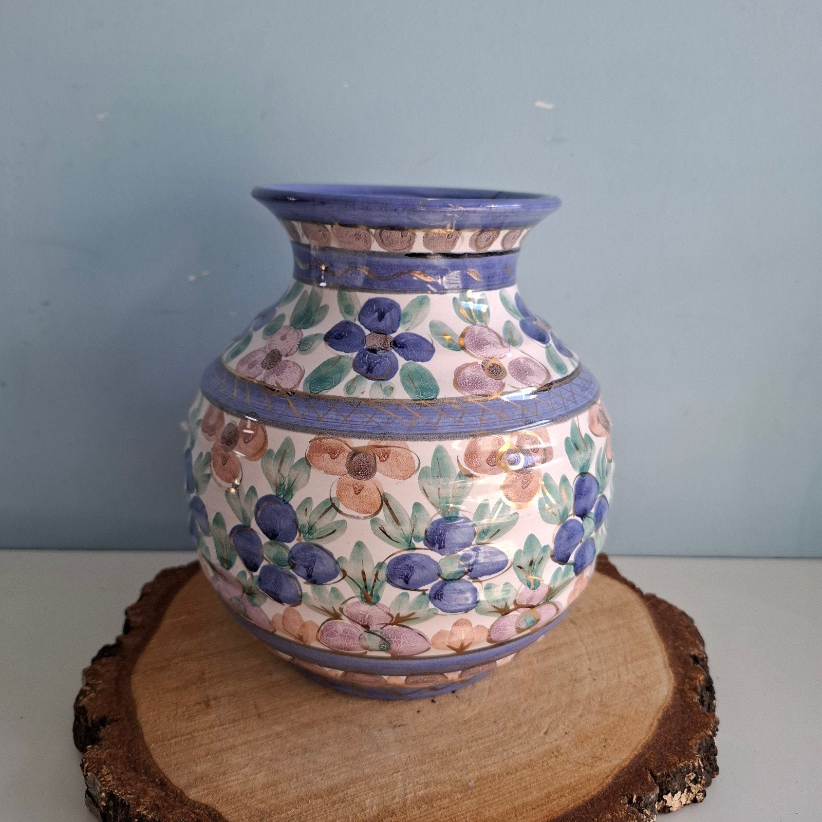 Vintage Majolica Holland Vaas - handgeschilderd, Ophalen of Verzenden