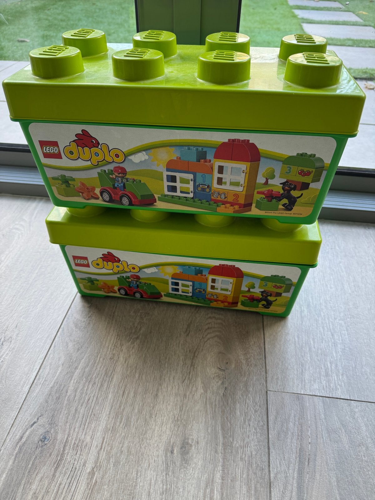 2x LEGO Duplo opbergboxen, Ophalen of Verzenden, Gebruikt, Inclusief doos, Duplo