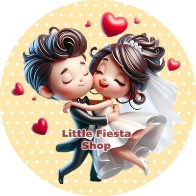 lf388 icing frosting bruidspaar 19cm eetbare taart print, Hobby en Vrije tijd, Taarten en Cupcakes maken, Ophalen of Verzenden