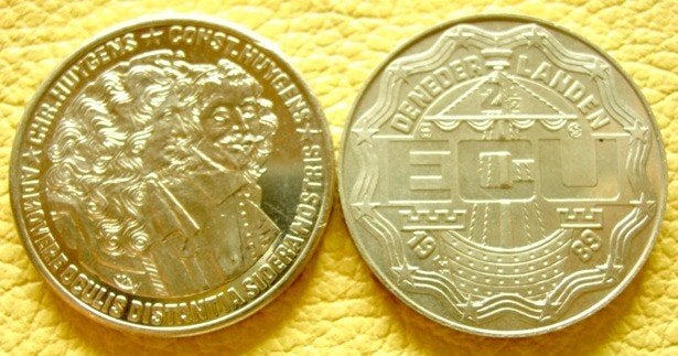 2,5 ecu Christiaan en Constantijn Huygens 1989, Postzegels en Munten, Verzenden, Overige materialen, Nederland