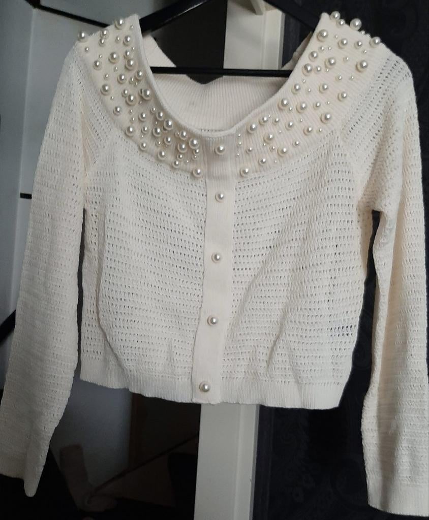 Vest open hals valt op schouders, maat L, Ophalen of Verzenden, Nieuw, Maat 42/44 (L), Wit