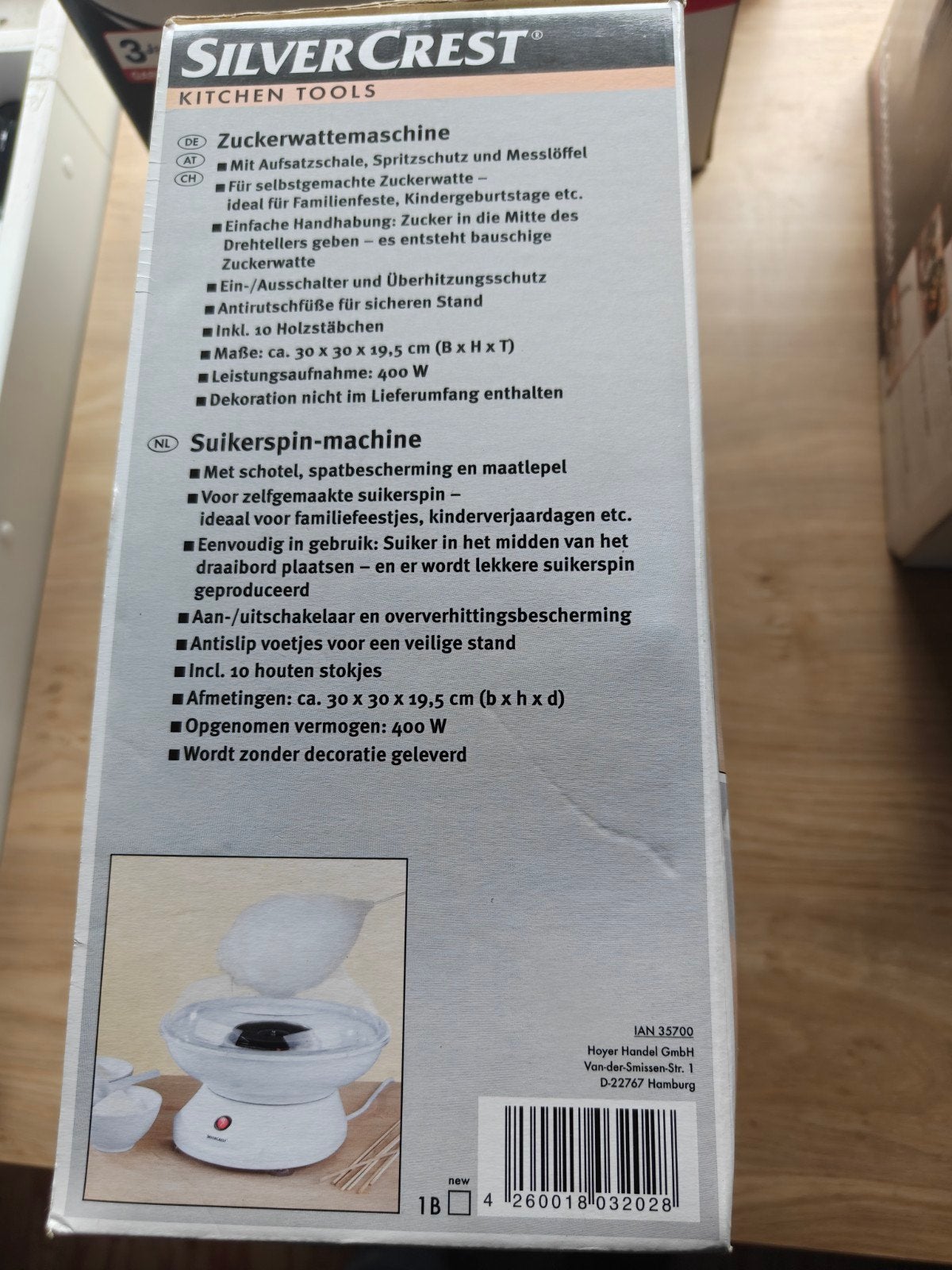 SilverCrest Suikerspinmachine - Nieuw in doos, Ophalen, Nieuw