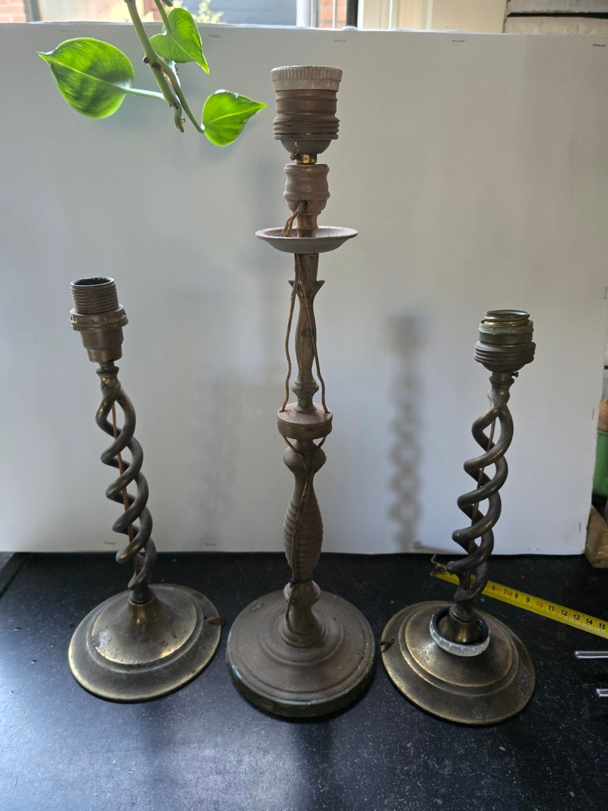 3 lichtstandaards niet compleet, lagen in een kelder, Ophalen of Verzenden, Koper of Brons