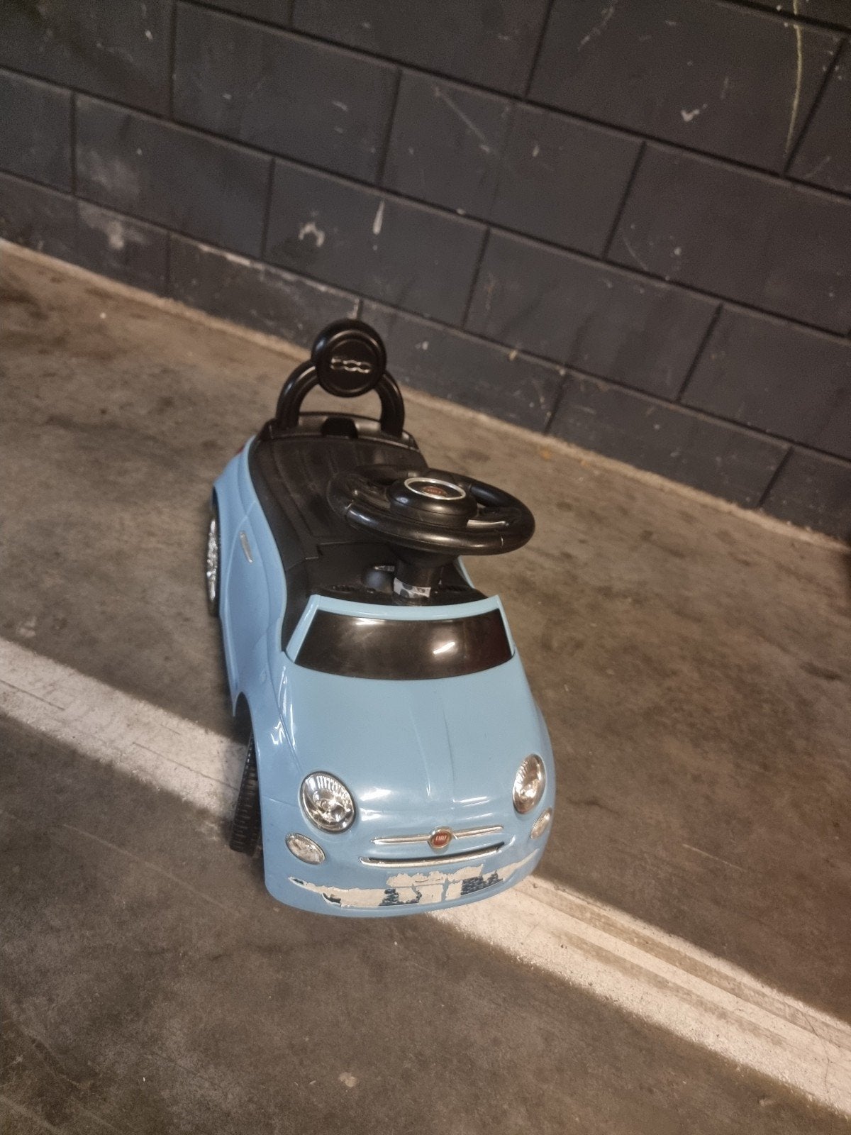 Blauwe Fiat 500 Loopauto voor Kinderen, Ophalen of Verzenden, Gebruikt, Loopvoertuig