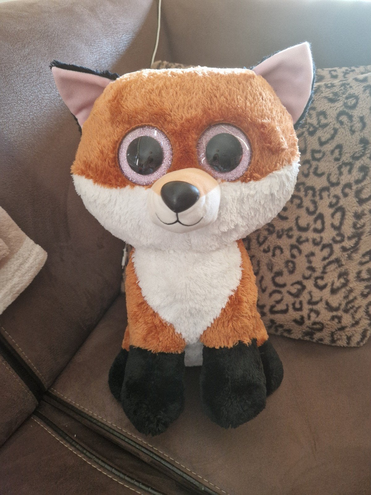 Ty Beanie Boo Vos Vulpix Knuffel - Zo goed als nieuw, Oranje, Overige karakters, Ophalen of Verzenden, Middelgroot (20 tot 80 cm)