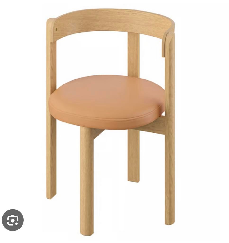 IKEA stockholm eetkamer stoel eiken/leer, Ophalen, Zo goed als nieuw, Bruin, Leer