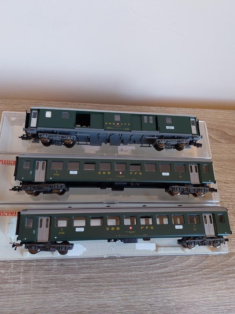 Fleischmann H0 Zwitserse rijtuigen 5134 5130K, Hobby en Vrije tijd, Modeltreinen | H0, Ophalen of Verzenden, Gelijkstroom, Wagon