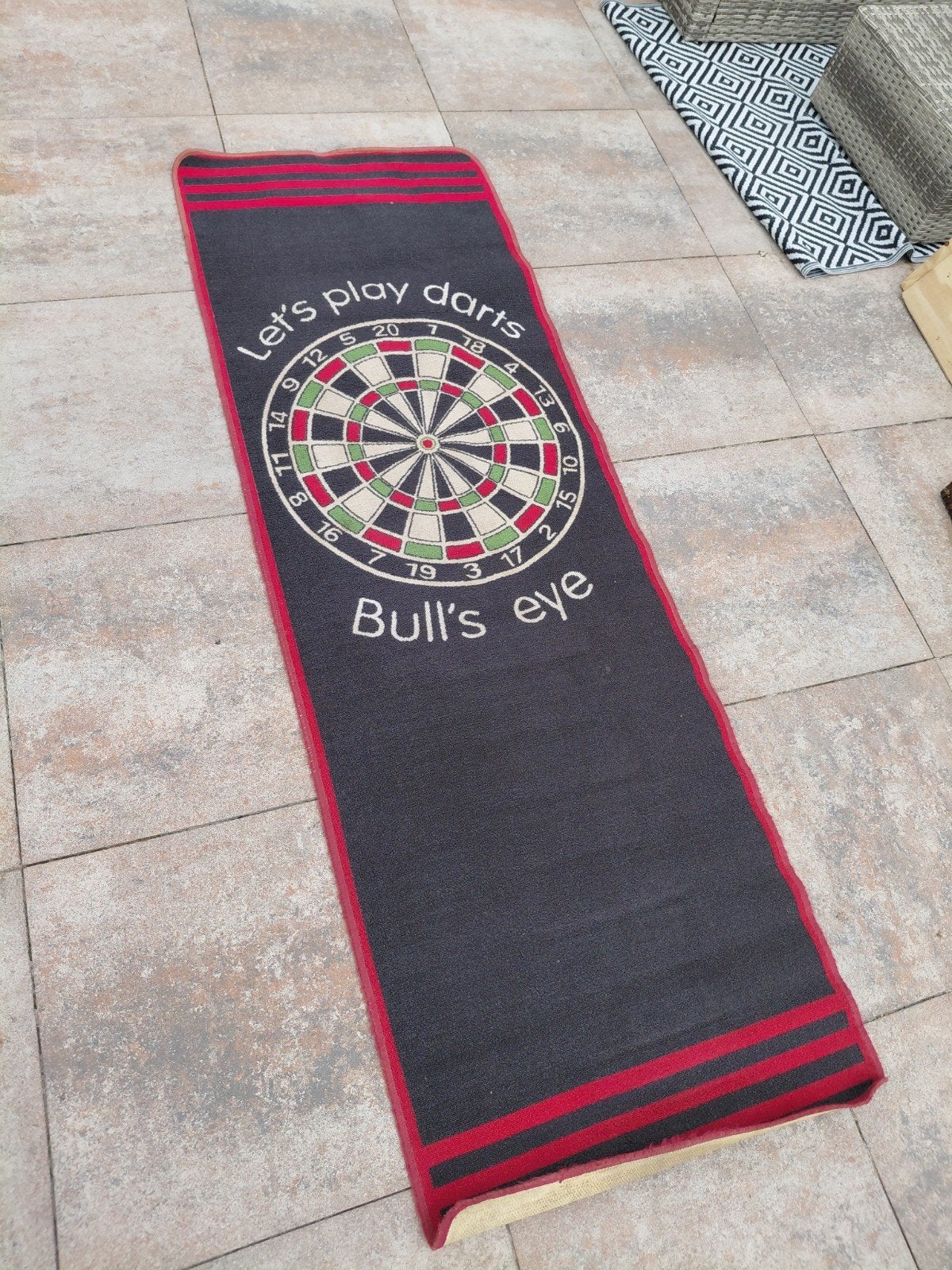 Dartmat 'Let's play darts Bull's eye', Ophalen, Gebruikt, Overige typen