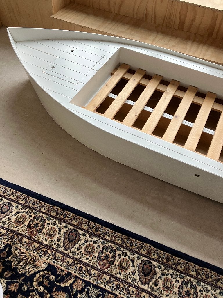 Peuterbed Boot | Kinderbed | 70x150 cm, Gebruikt, 70 tot 85 cm, Lattenbodem, 140 tot 160 cm