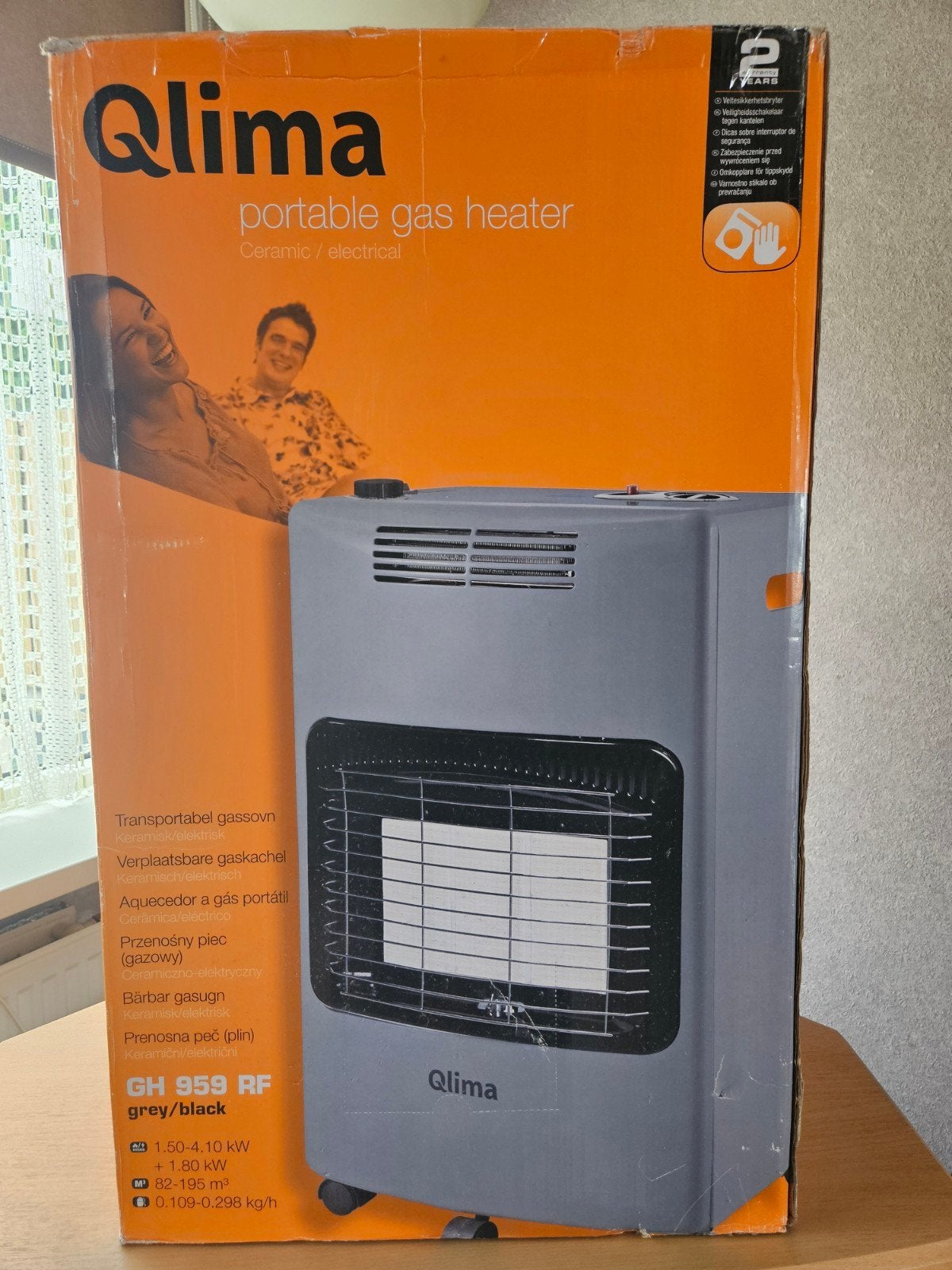 Nieuwe Qlima GH 959 RF draagbare gaskachel - Ongebruikt, Huis en Inrichting, Ophalen, Gas, Nieuw, Vrijstaand