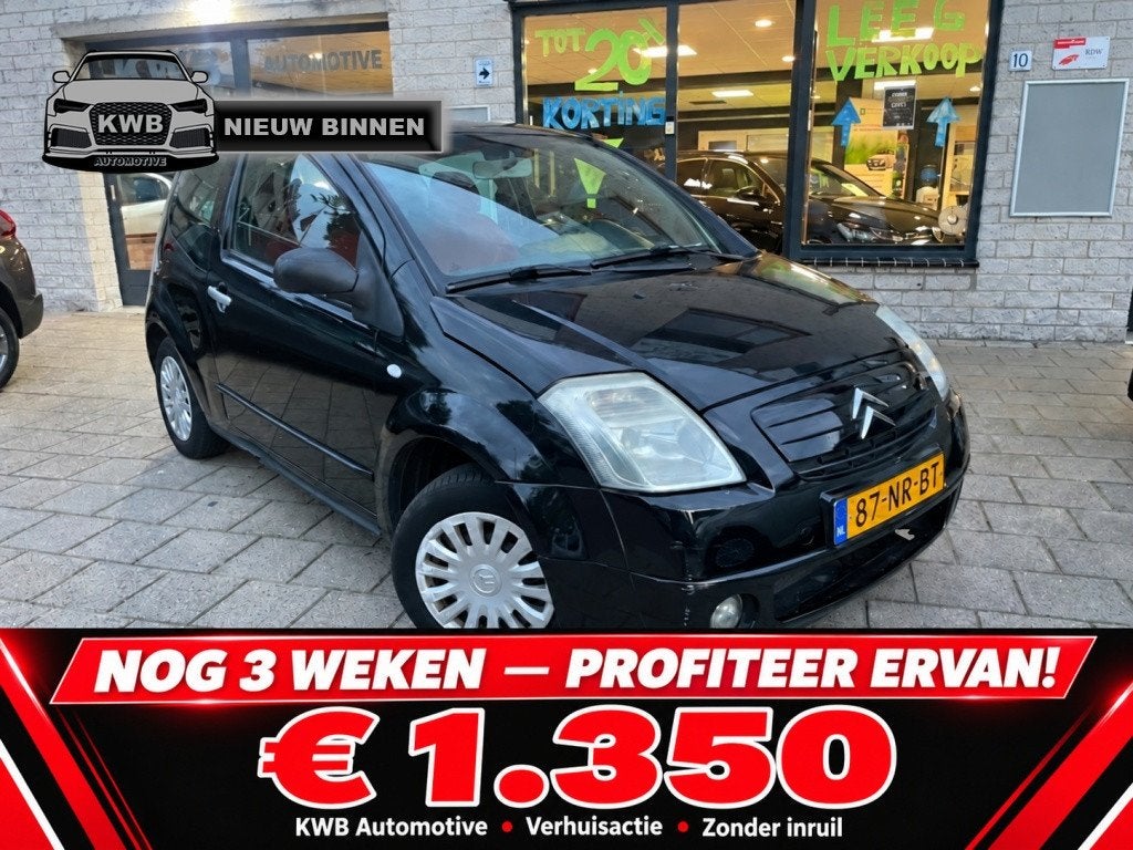 Citroen C2 1.4i Ligne Ambiance Airco Nieuwe apk, Auto's, Voorwielaandrijving, 450 kg, 4 cilinders, 4 stoelen