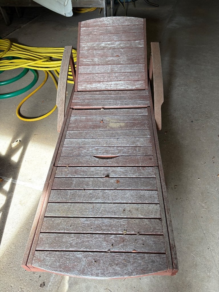 Houten ligbed, Tuin en Terras, Ophalen of Verzenden, Gebruikt, Hout, Verstelbaar