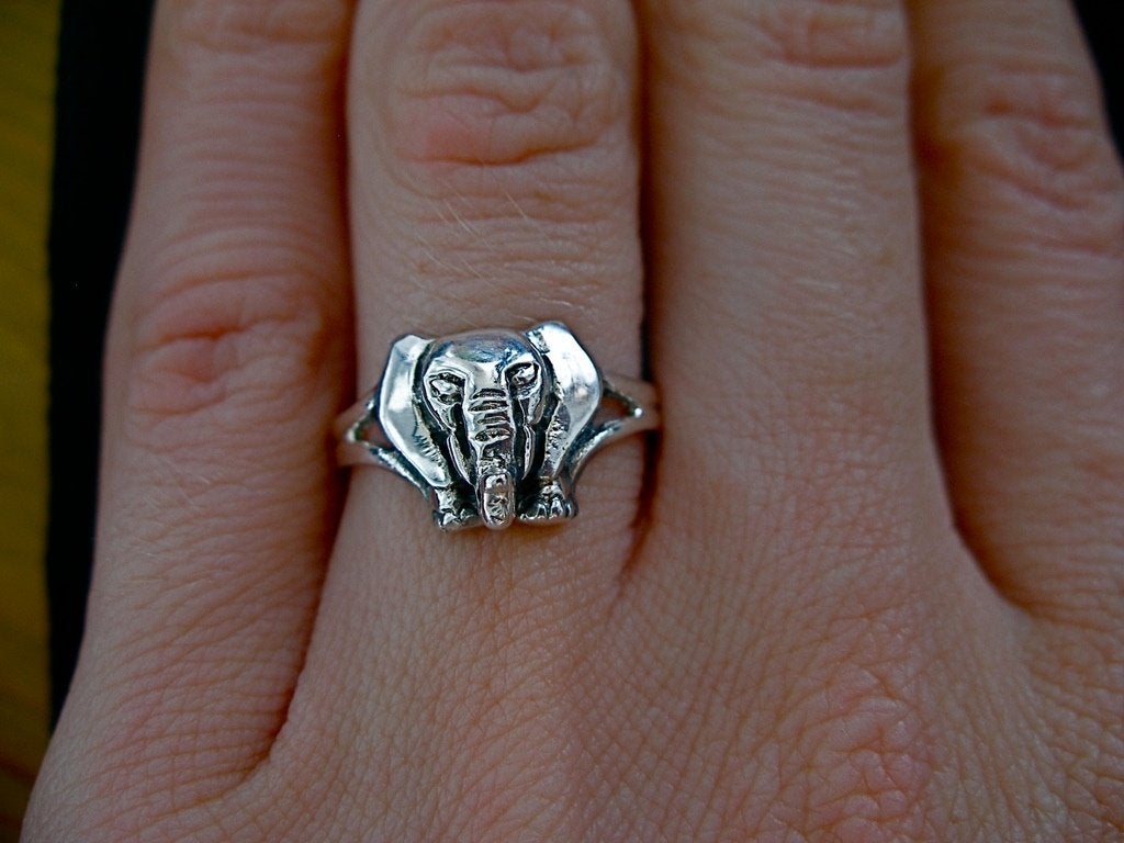 Zilveren 925 zilver ring met olifant 16.25, 17, 18.5 of 19, Verzenden, Nieuw, Dame of Heer, Zilver