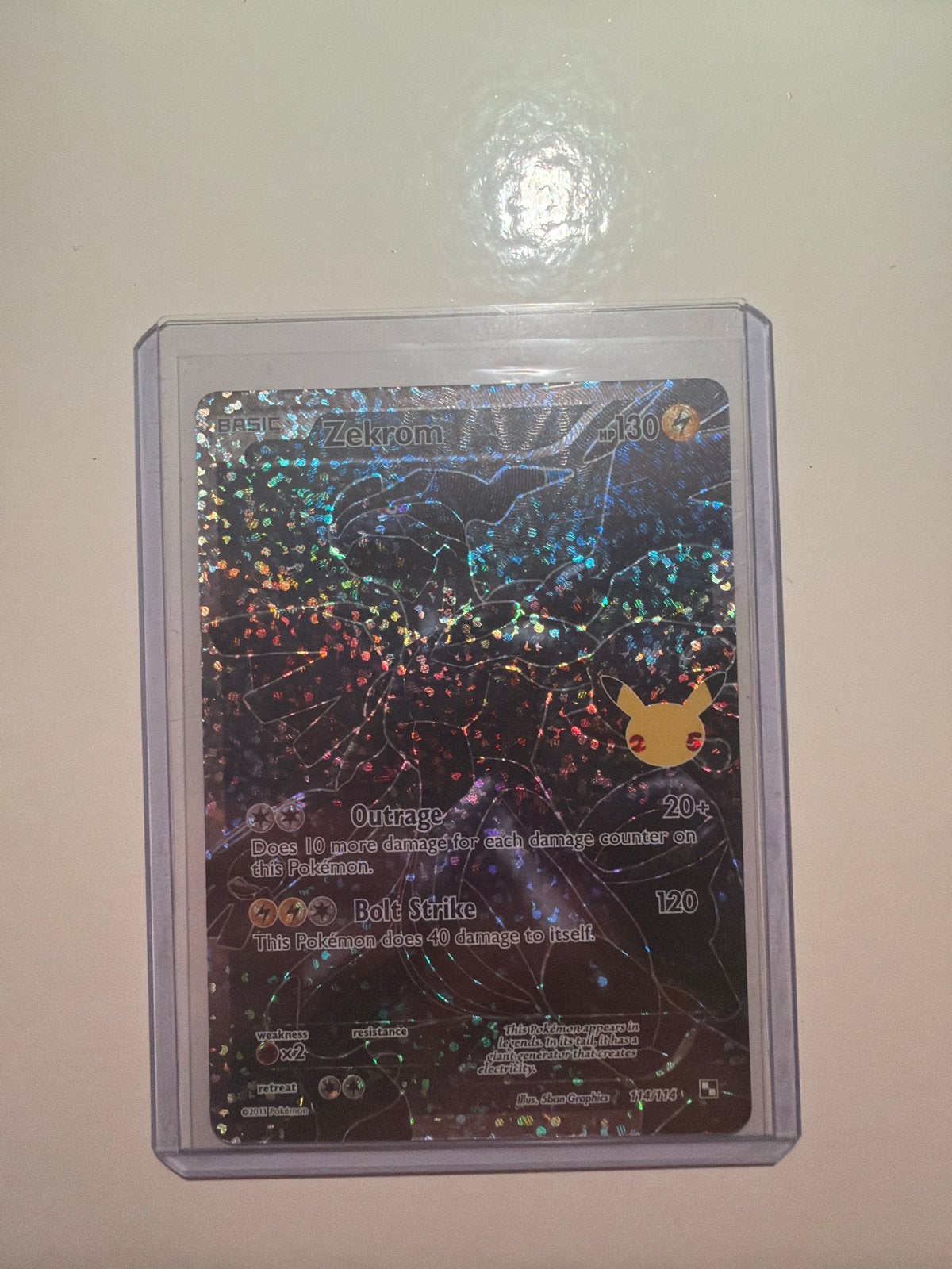 Pokémon Celebrations Zekrom Full Art (Foil) - Zo goed als ni, Ophalen of Verzenden, Nieuw, Losse kaart, Foil