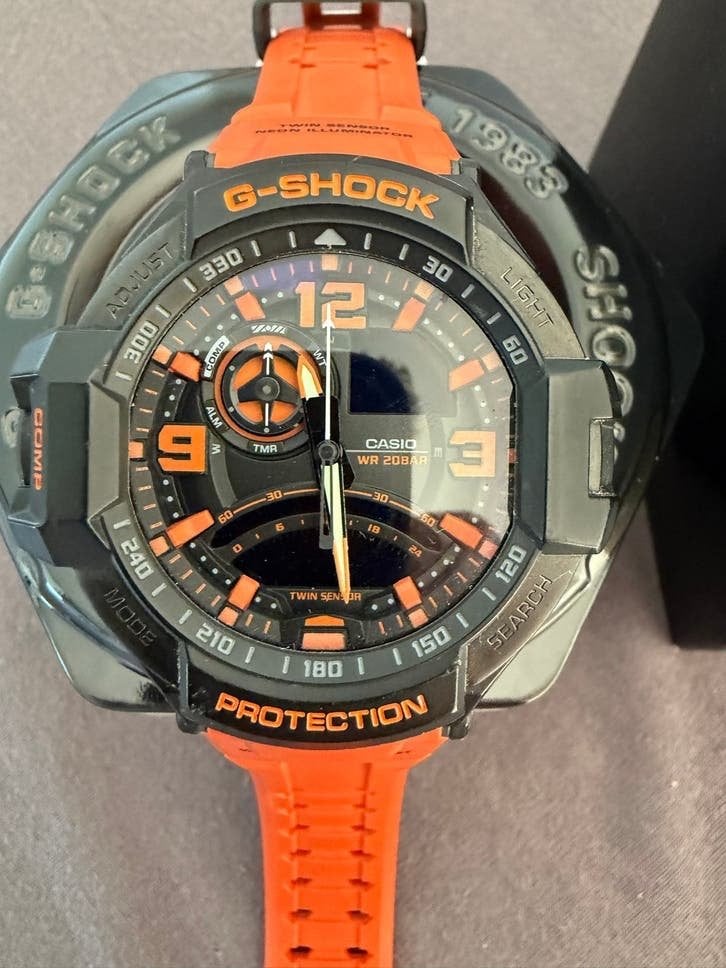 Casio G-Shock GA-1000 Polshorloge Oranje Zwart, Ophalen, Casio, Kunststof, Polshorloge