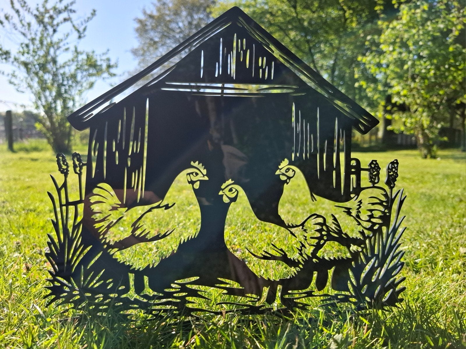 Wanddecoratie kippen, Huis en Inrichting, Woonaccessoires | Wanddecoraties, Ophalen of Verzenden, Kunststof, Landelijk, Handgemaakt