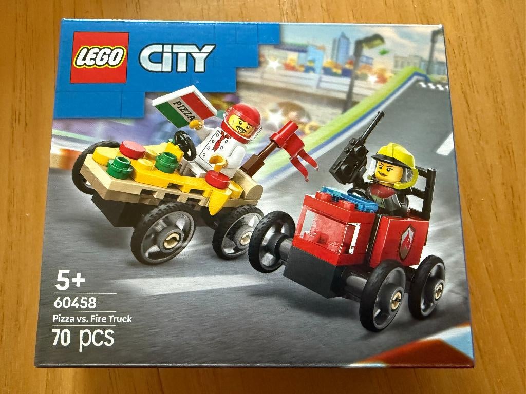Lego 60458 City Raceautopakket pizzabestel vs Brandweerauto, Kinderen en Baby's, Speelgoed | Duplo en Lego, Ophalen, Nieuw, Complete set