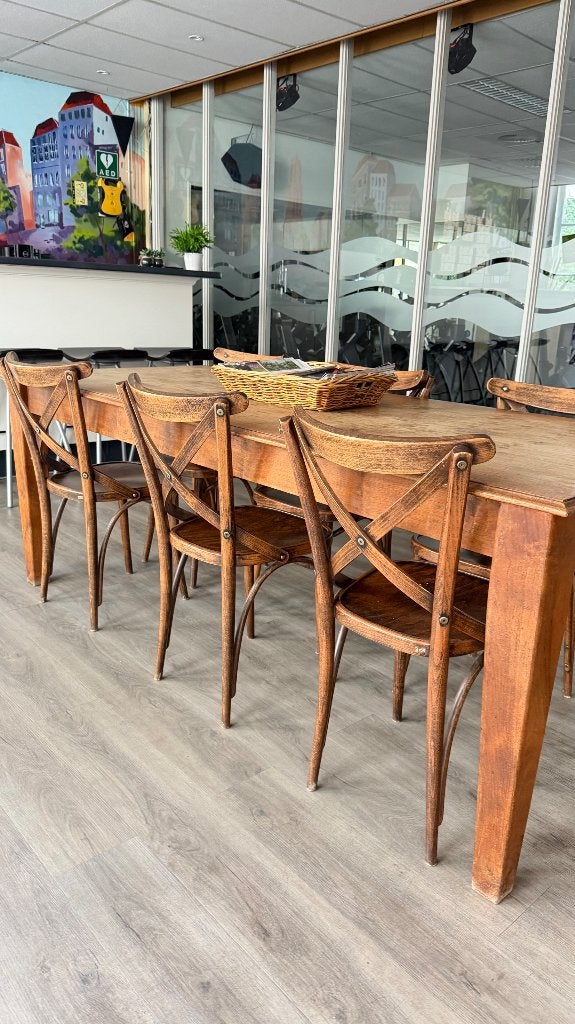 6 stoelen en 1 tafel, Ophalen, Gebruikt, 4 tot 6 stoelen