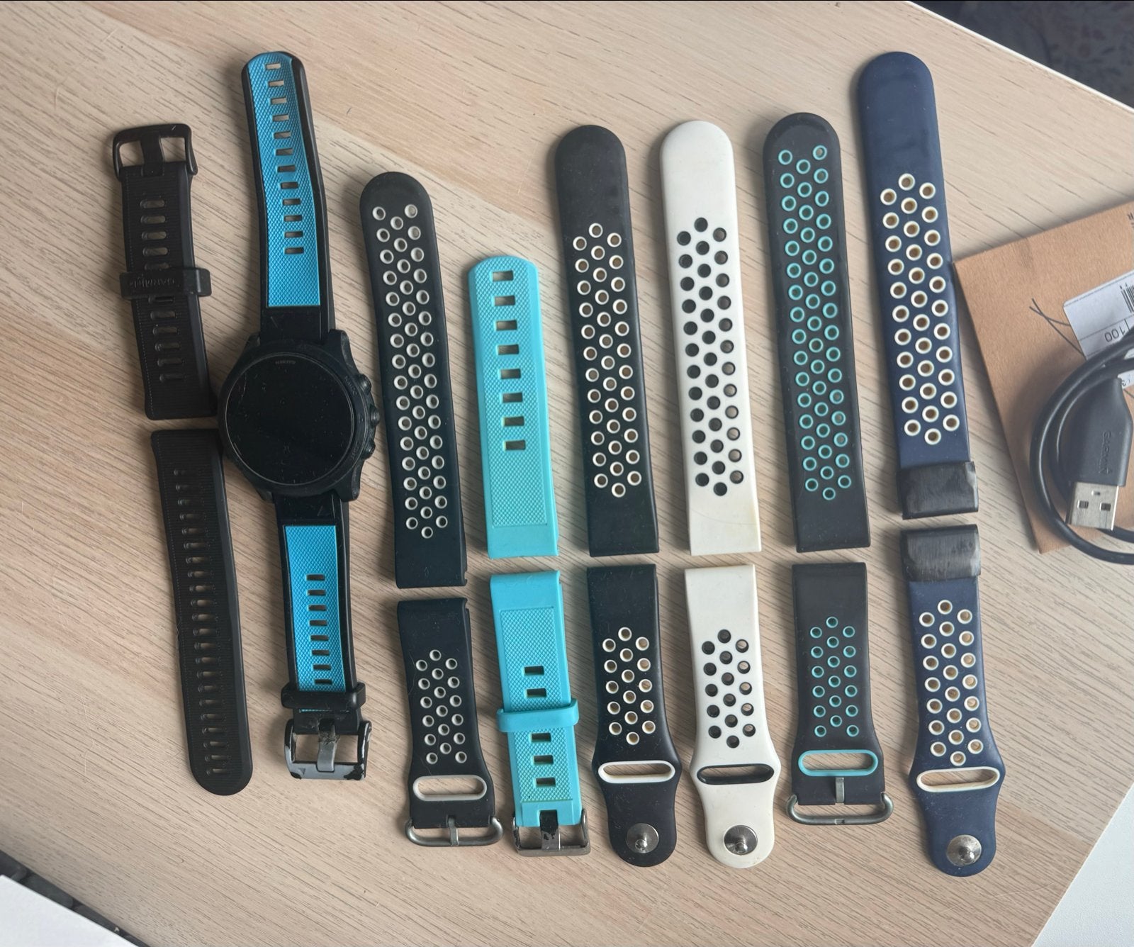Garmin Forerunner 945 met extra bandjes, Zwart, Ophalen of Verzenden, Waterdicht, Afstand