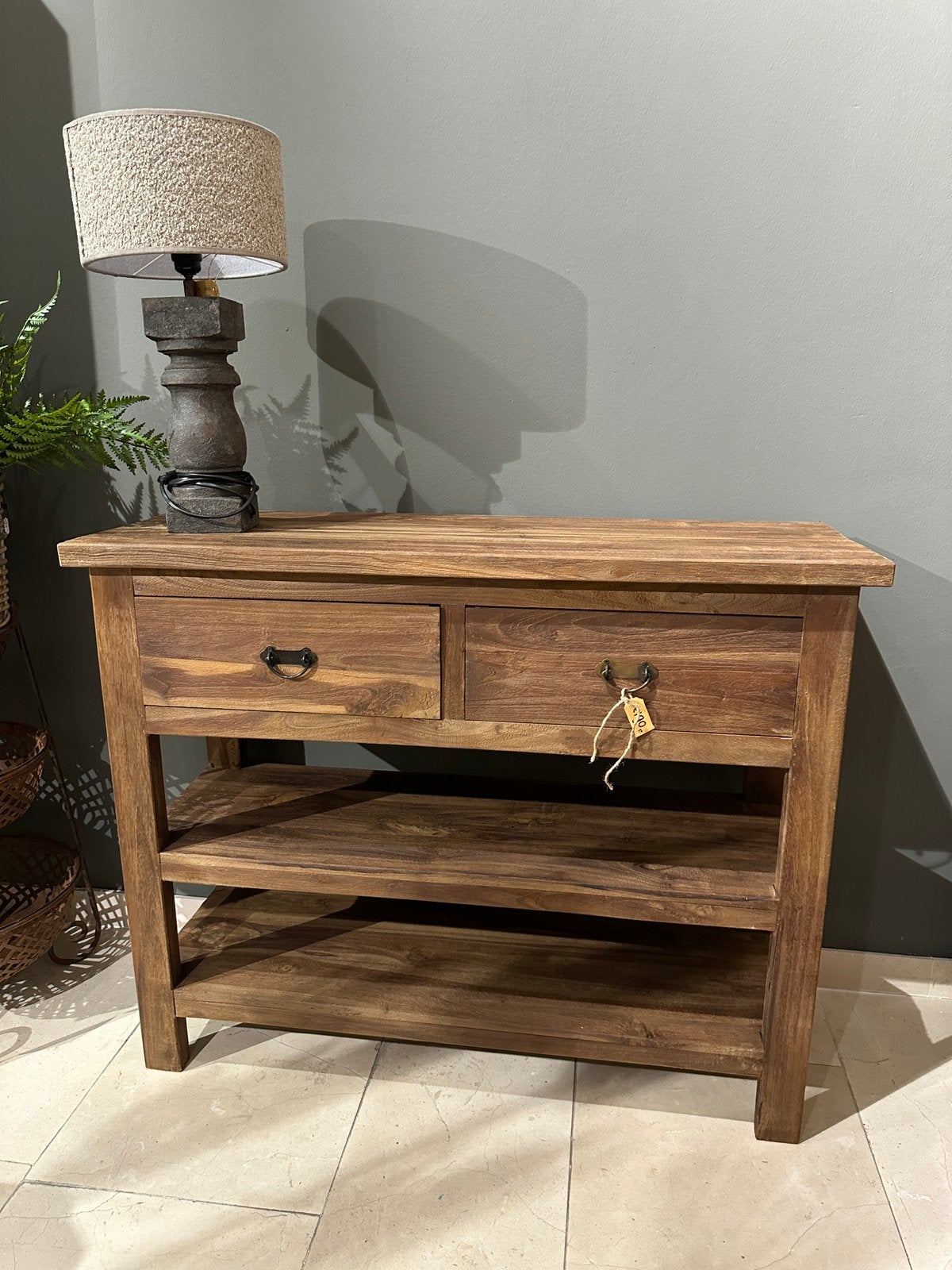 Teakhouten sidetable, Huis en Inrichting, Ophalen, 1 of 2 laden, ., Teakhout