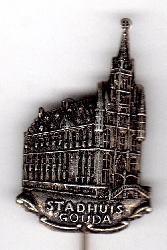Speldje STADHUIS GOUDA (A3), Ophalen of Verzenden, Gebruikt, Overige onderwerpen
